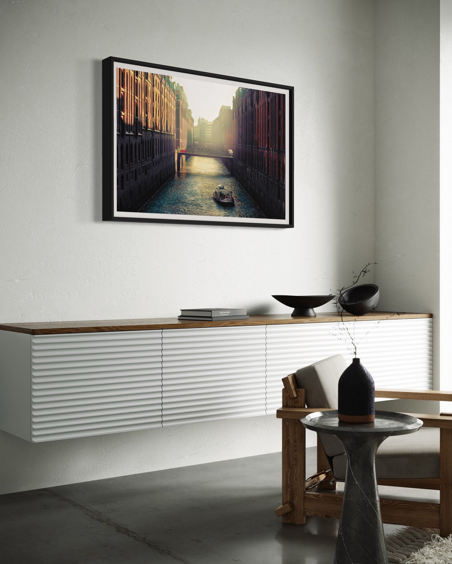 Boat In Channelized River (Poster)