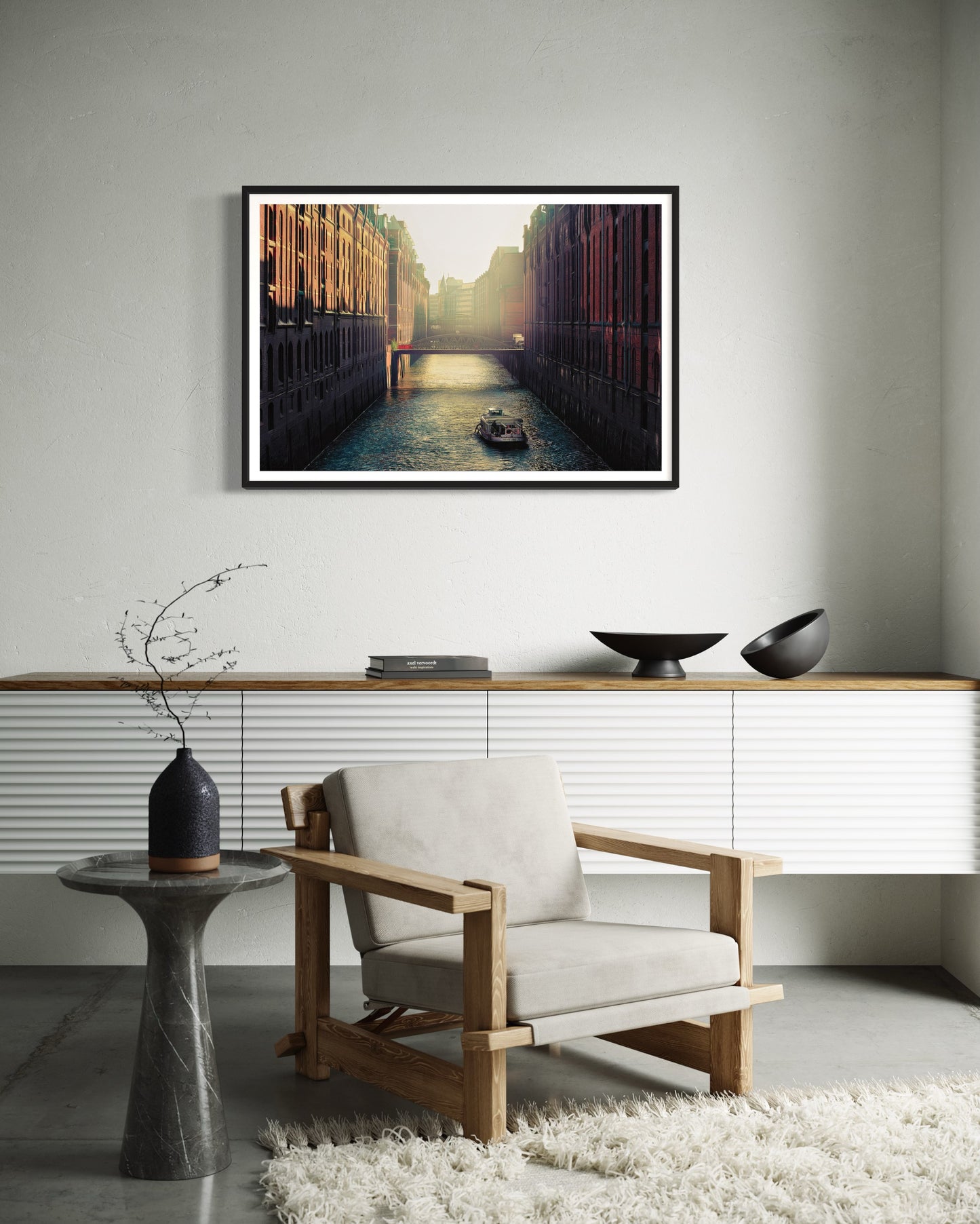 Boat In Channelized River (Poster)